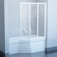 картинка N 2 к Ravak VS3 Шторка для ванны 130 см, профиль бел, Транспарент