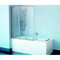 картинка N 1 к Ravak VS3 130 BeHappy Штора для ванны стекло, профиль сатин + transparent