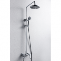 картинка N 1 к Bravat Opal R Душевая колонна со смесителем для ванны, поворотный излив (верхний душ круглой формы)