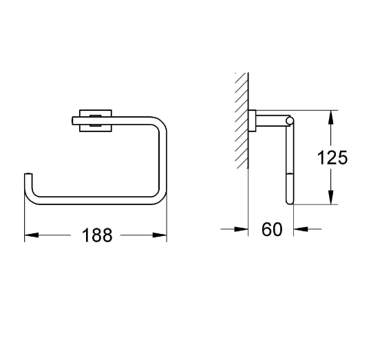 Кольцо для полотенца Grohe Essentials Cube 40510001 диаметром 120 мм