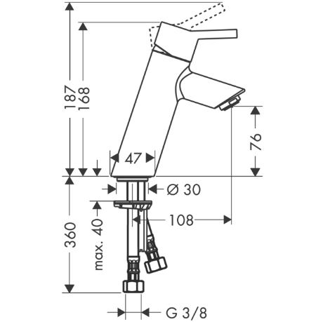 картинка N 2 к Hansgrohe Talis смеситель для раковины  однорычажный