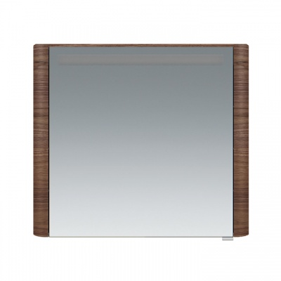 AM.PM Sensation, зеркало, зеркальный шкаф, левый, 80 см, с подсветкой, орех, текстурированная 