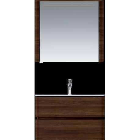 картинка N 2 к AM.PM Sensation, зеркало, зеркальный шкаф, левый, 80 см, с подсветкой, орех, текстурированная 