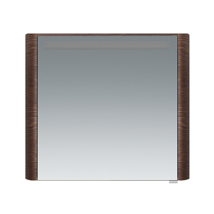 картинка N 10 к AM.PM Sensation, зеркало, зеркальный шкаф, левый, 80 см, с подсветкой, табачный дуб, текстур 