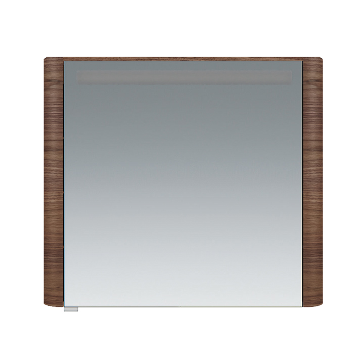 картинка N 10 к AM.PM Sensation, зеркало, зеркальный шкаф, правый, 80 см, с подсветкой, орех, текстурированна 