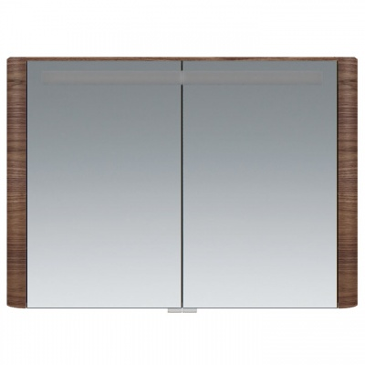 AM.PM Sensation, зеркало, зеркальный шкаф, 100 см, с подсветкой, орех, текстурированная 
