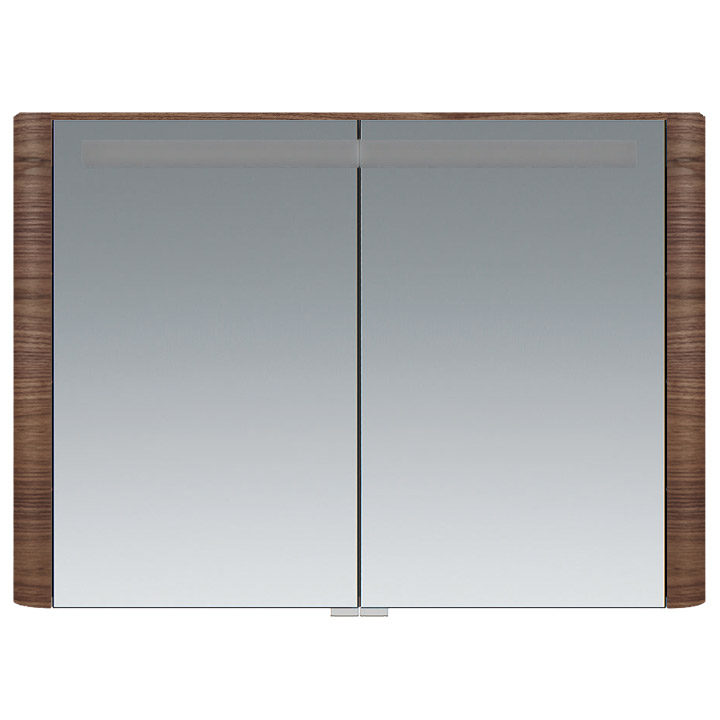 картинка N 2 к AM.PM Sensation, зеркало, зеркальный шкаф, 100 см, с подсветкой, орех, текстурированная 