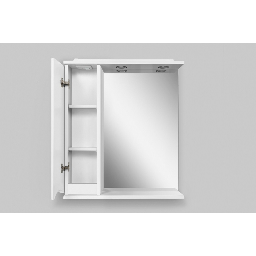 картинка N 10 к AM.PM Like зеркало, частично зеркальный шкаф, левый, 65см, с подсветкой, белый, глянец 
