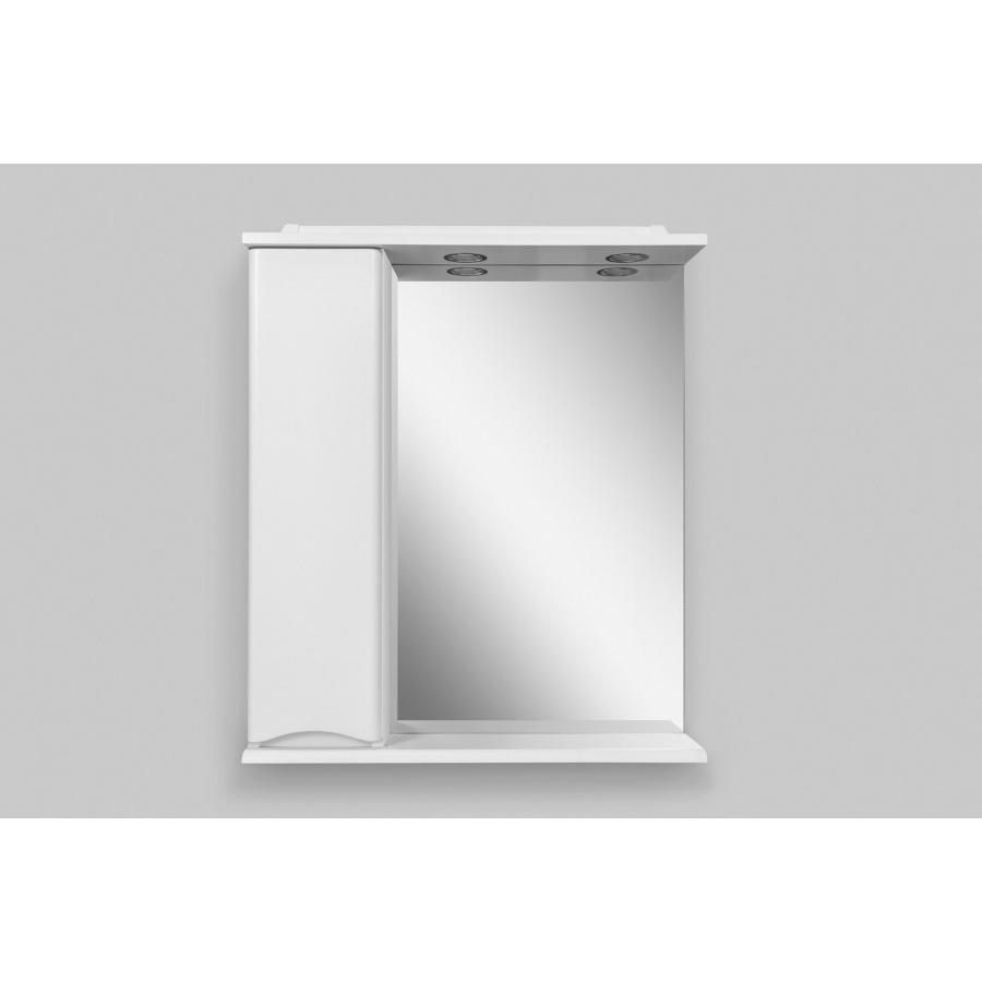 картинка N 8 к AM.PM Like зеркало, частично зеркальный шкаф, левый, 65см, с подсветкой, белый, глянец 