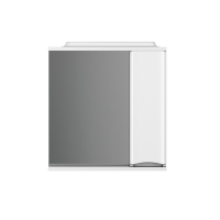 картинка N 1 к AM.PM Like, зеркало, частично-зеркальный шкаф, 80 см, с подсветкой, правый, белый, глянец 