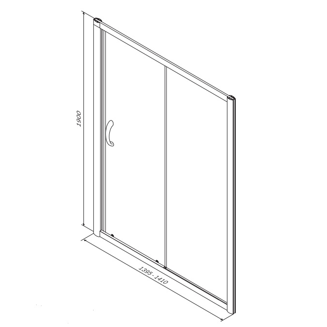картинка N 3 к AM.PM BLISS L Twin Душ.дверь 140x190, с одной дверью, профиль матовый хром, стекло прозрачн 