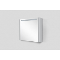 картинка N 1 к AM.PM Sensation, зеркало, зеркальный шкаф, левый, 80 см, с подсветкой, серый шелк, глянцевая, 