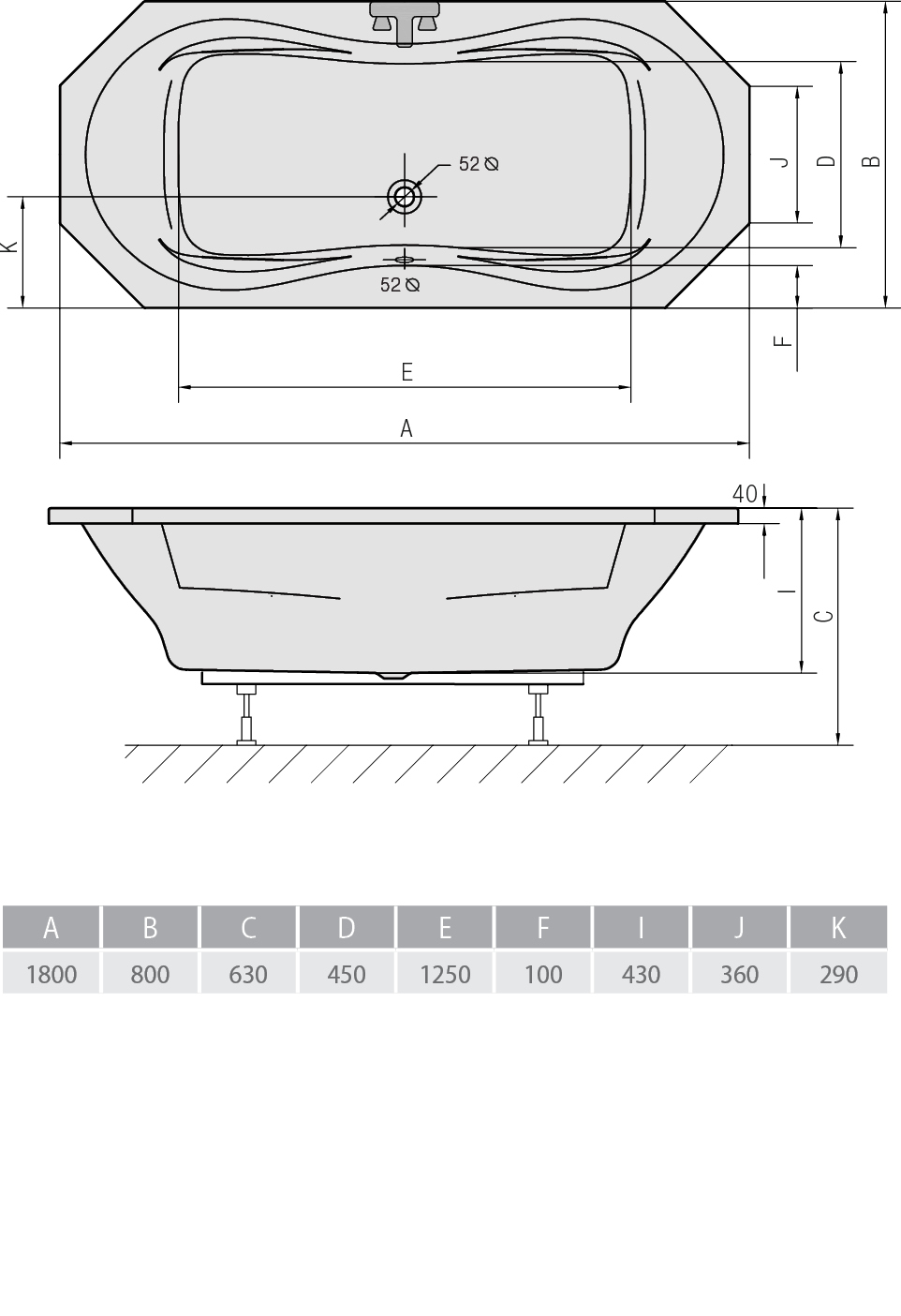 картинка N 2 к Акриловая ванна Alpen Fuga 180x80