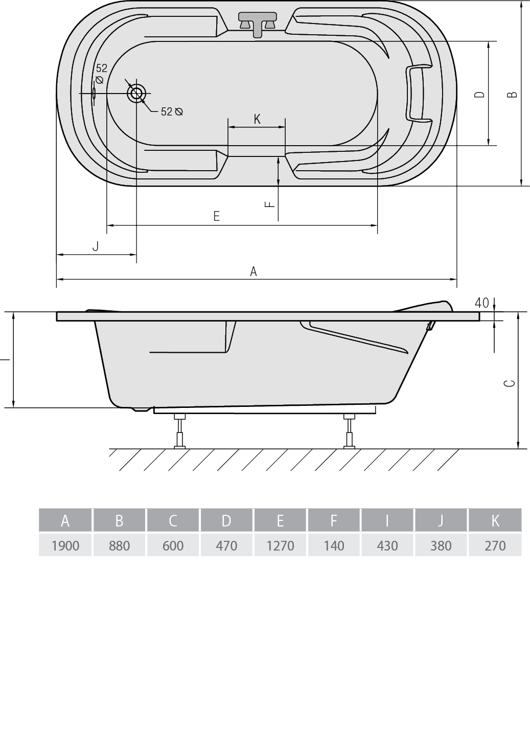 картинка N 2 к Акриловая ванна Alpen Linda 190