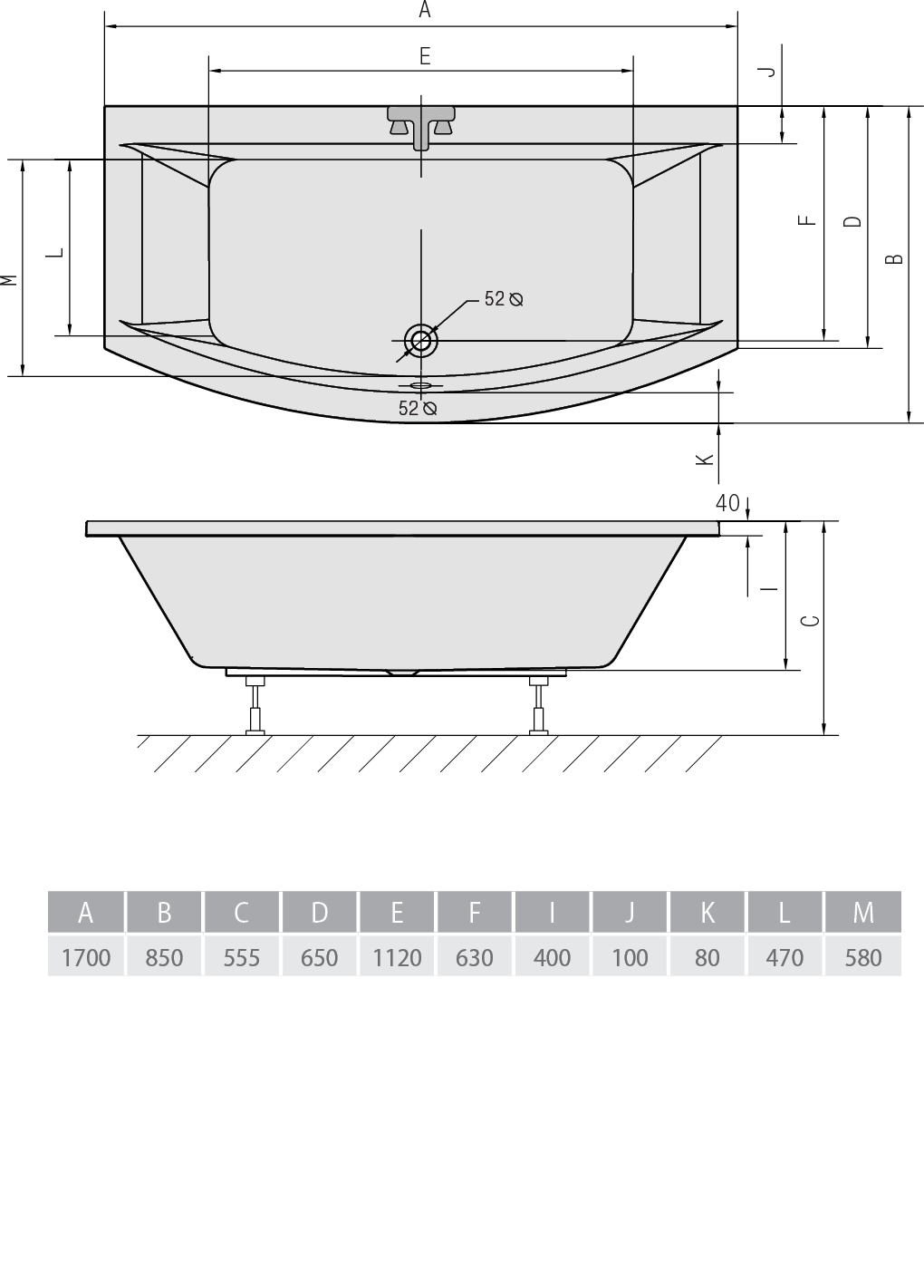 картинка N 2 к Акриловая ванна Alpen Verva 170