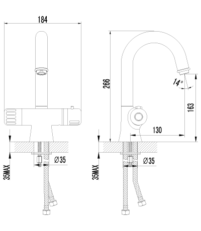 картинка N 2 к LeMark Termo  смеситель для умывальника термостатический