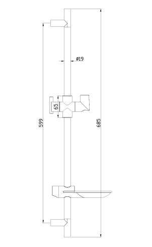 картинка N 3 к Lemark Стойка душевая 685мм с овальной мыльницей, хром