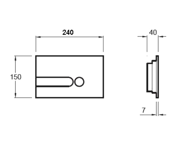 картинка N 2 к Jacob Delafon Панель для двойного смыва для подвесного унитаза (хром)