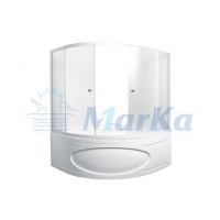 Шторка 1MarKa Afrodita 140*140 MW белый профиль для ванн