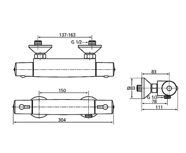 картинка N 3 к Ideal Standard Сет CERATHERM (A6367AA терм. см-ль д/душа+B1762AA душ. гарнитур) набор