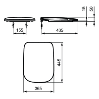 картинка N 2 к Ideal Standard Esedra Сидение и крышка для унитаза,дюропл.,плавное закрывание