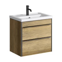 картинка N 1 к Тумба подвесная Аквелла Fargo 60 с умывальником Фостер 60, цвет дуб балтийский