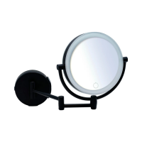 картинка N 1 к Shuri Зеркало косметич. подвесное 1х/5х-увелич. LED сенсор USB чёрный