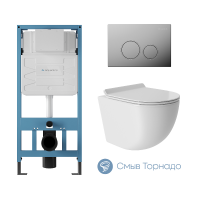 AQD Сет Tecnica Система инсталляции+Панель смыва Circulo хром+