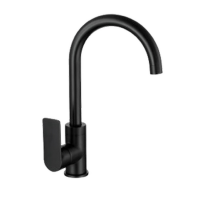 картинка N 1 к Смеситель для кухни Avrora Moon с высоким поворотным изливом, матовый черный