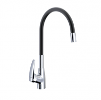 картинка N 1 к Смеситель для кухни Avrora Kitchen с высоким гибким изливом, черный