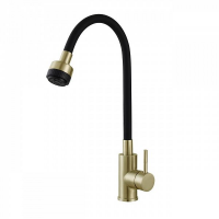 картинка N 1 к Смеситель для кухни Avrora Kitchen с высоким гибким изливом, золото