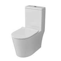 картинка N 1 к Унитаз моноблок Grossman Classic 690*360*790 безободковый торнадо с тонкой крышкой микролифт, белый
